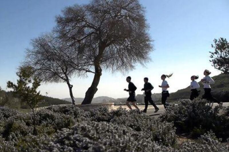 Runners from The Run Across Palestine are planting olive trees along their journey. Courtesy Stone Hut / On The Ground
