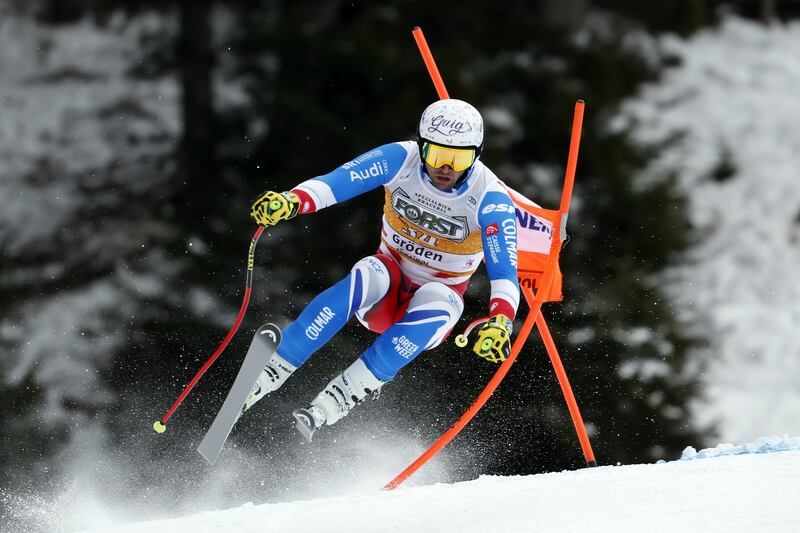 Matthieu Bailet of Team France in action during the Alpine Ski World Cup Men's Downhill Training in Val Gardena, Italy. Getty Images