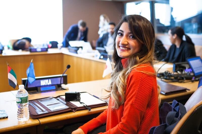 Hayla Ghazal, a 20-year-old Syrian YouTuber living in Dubai, has been appointed as a change ambassador to the United Nations. Courtesy YouTube