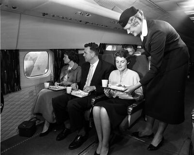 Economy class on a KLM flight in 1958. Courtesy KLM