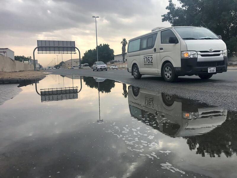 The after effects of a night of heavy rain in Dubai. Chris Whiteoak for The National