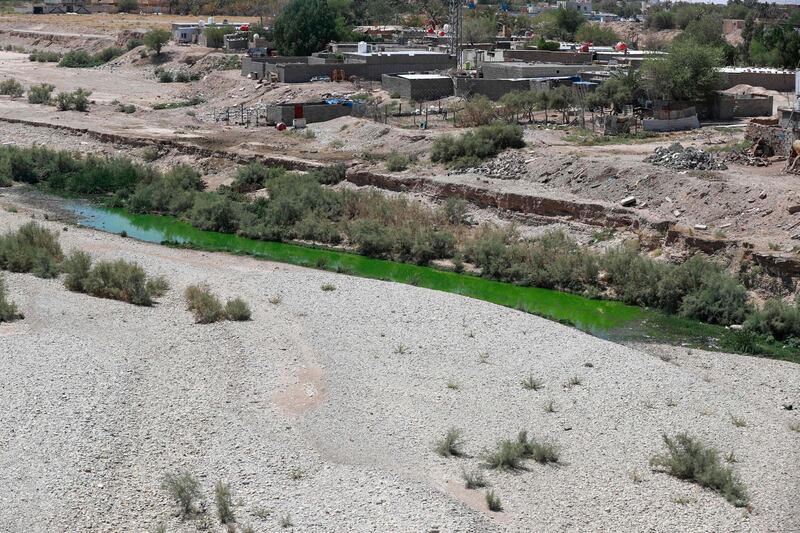 The dried-up bed of the Kullal River in the city of Badrah in Iraq. AFP