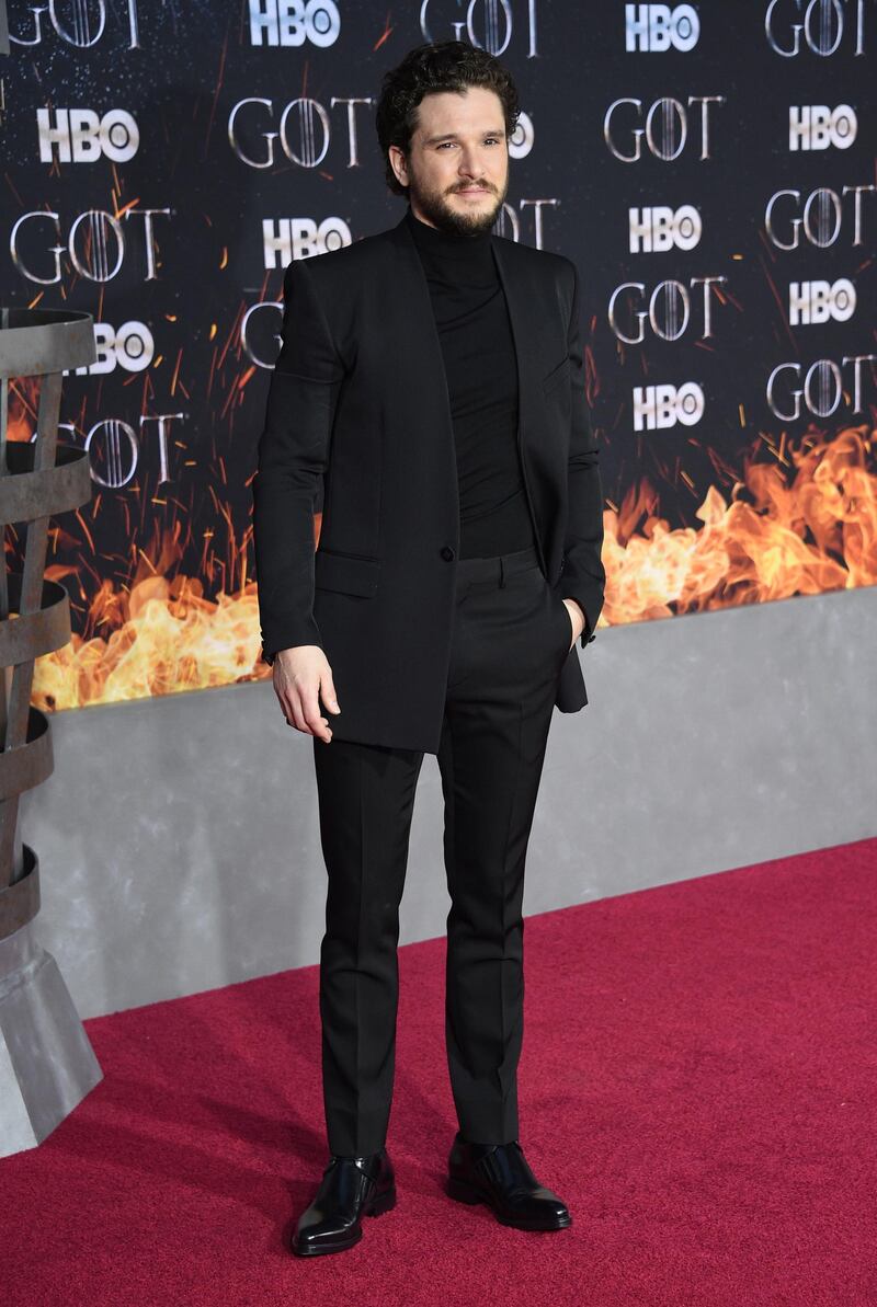 Kit Harington (Jon Snow) arrives for the 'Game of Thrones' final season premiere at Radio City Music Hall on April 3, 2019 in New York. AP