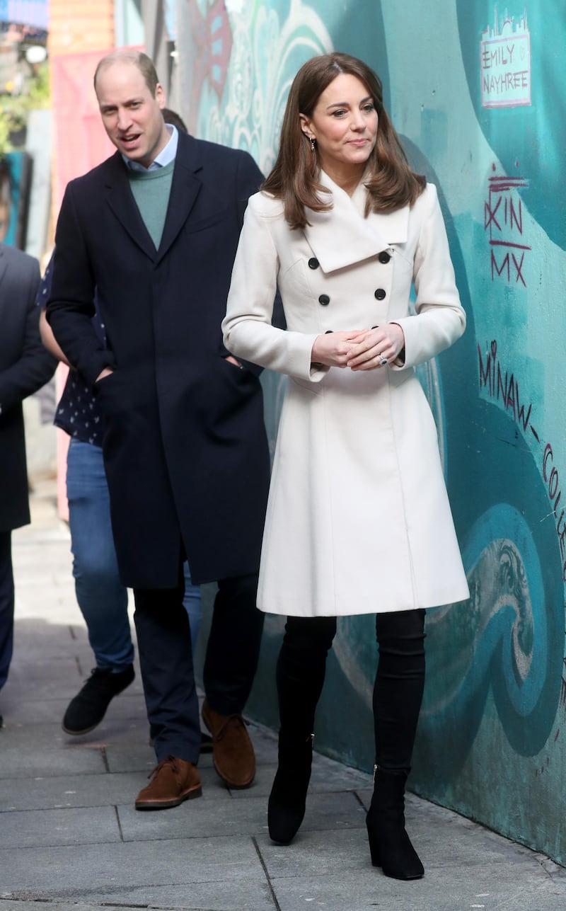 Catherine, Duchess of Cambridge and Prince William, Duke of Cambridge view artwork as they visit Jigsaw, Ireland's National Centre for Youth Mental Health. Getty Images