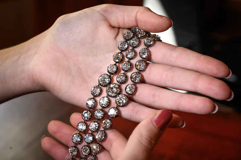 One of the two bracelets which belonged to French Queen Marie-Antoinette. AFP
