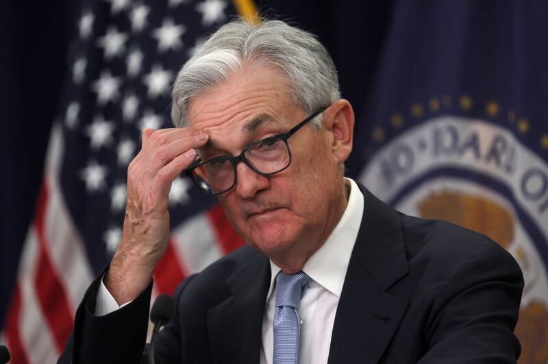 US Federal Reserve chairman Jerome Powell after the Fed raised interest rates by a quarter of a percentage point, on March 22. Reuters