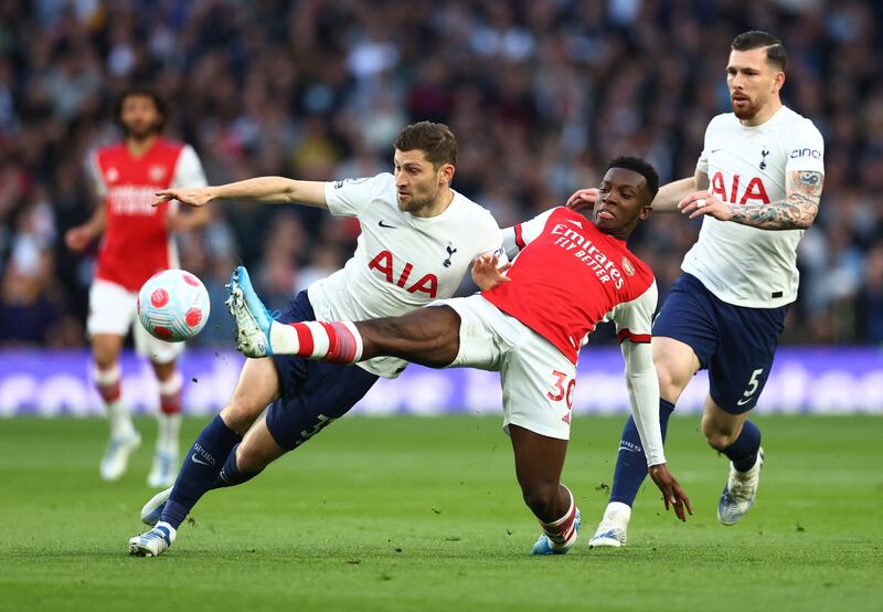 Ben Davies - 7: Early booking for tripping Saka but that was only blot on copybook. Flying block on Saka effort early in second half but Spurs were three up by then. Standing ovation when taken off late on. Reuters