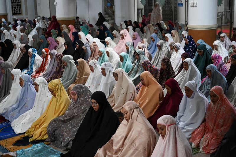 Women offer the first taraweeh prayers of Ramadan at At-Taqwa mosque in Banda Aceh, Indonesia. Reuters