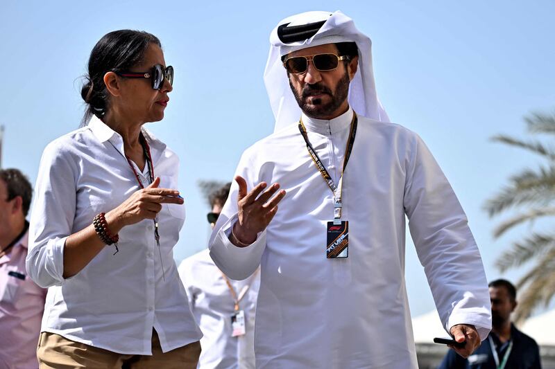 FIA President Mohammed ben Sulayem arrives before the third practice session ahead of the 2022 Abu Dhabi Formula One Grand Prix at the Yas Marina Circuit on November 19, 2022. AFP