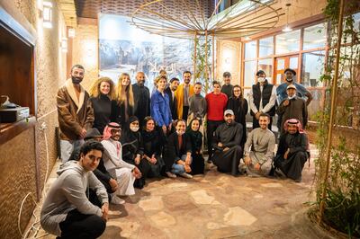 A group photo with the members of The Oasis Reborn art residency. Photo: Royal Commission for AlUla