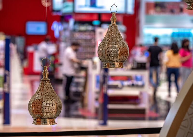 Ramadan lanterns at Al Wahda Mall. Victor Besa / The National