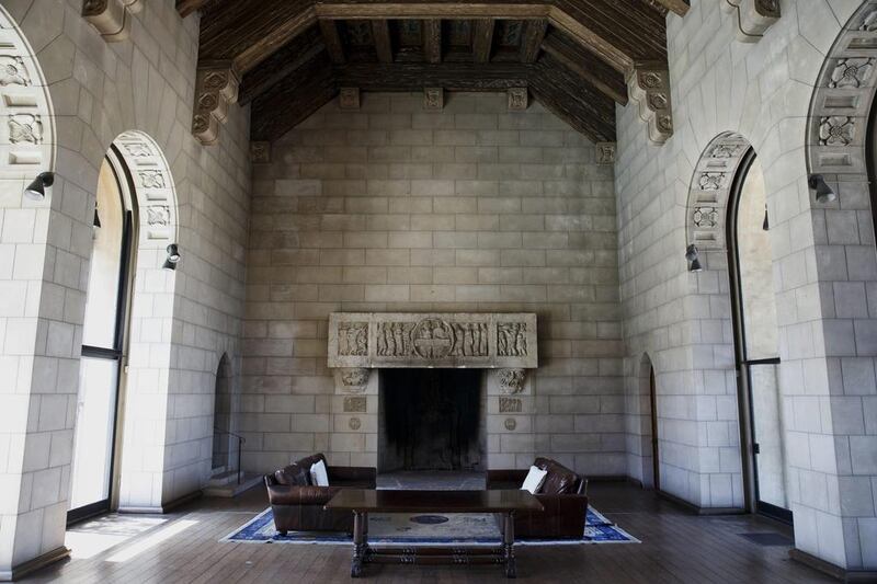 The room that once held the chapel with original fireplace is seen. Patrick T. Fallon / Bloomberg