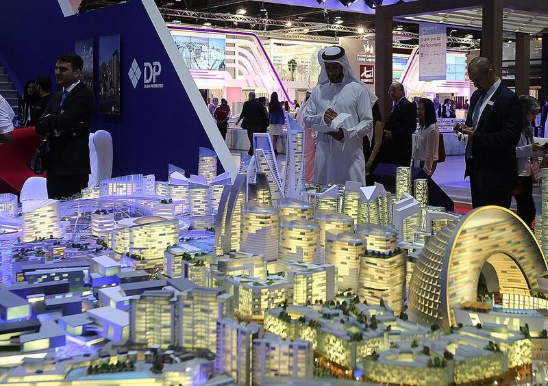 The Mall of the World project at the Dubai Properties stand. When built, the 8 million square foot Mall of the World will be home to the planet's largest shopping centre. Satish Kumar / The National