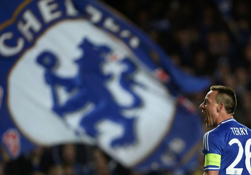 Chelsea captain John Terry reacts at the end of their Champions League victory over Paris Saint-Germain on Tuesday. Dylan Martinez / Reuters / April 8, 2014