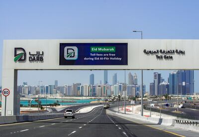 Abu Dhabi introduced its own road toll system – known as Darb – in January 2021. Victor Besa / The National
