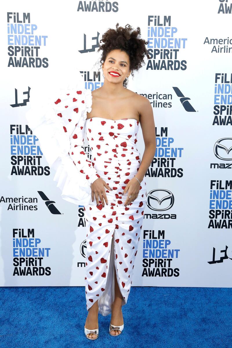 Zazie Beetz in Rodarte at the 35th Film Independent Spirit Awards in California on February 8, 2020. AFP