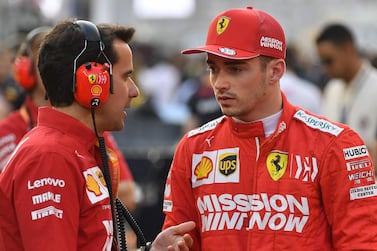 Charles Leclerc, right, has signed a new long-term contract with Ferrari after impressing in his debut season with the Italian team. AFP