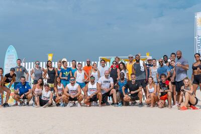 Laguna Waterpark has collaborated with Fitness in DXB to create an open-air gym at the park. Courtesy Laguna Waterpark