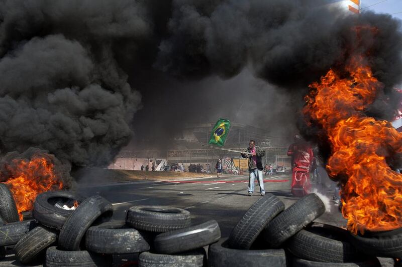 Even as Brazil misses out on deadlines for June’s World Cup, various strata of the population are locked down in protests. Sebastiao Moreira / EPA