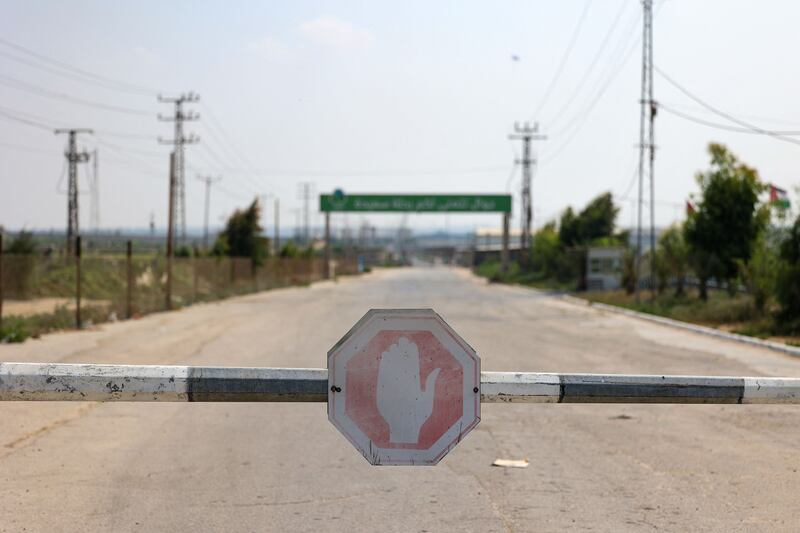 A barricade at the Erez crossing, the only entry point for Palestinians travelling from the Gaza Strip into Israel. AFP