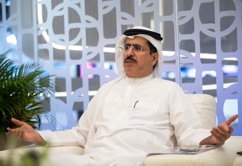 Saeed Al Tayer, managing director and chief executive of the Dubai Electricity and Water Authority, at Wetex 2022 in Dubai on Tuesday. Ruel Pableo / The National