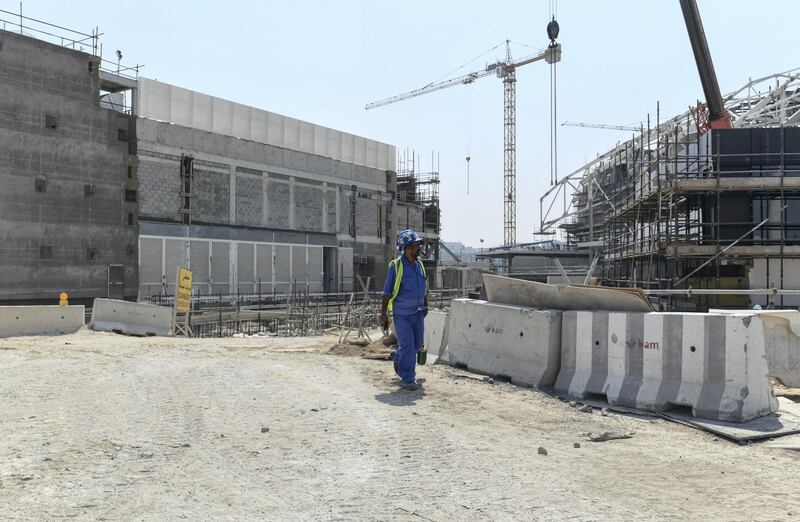 Abu Dhabi, United Arab Emirates - Construction site along the Yas waterfront, Yas Marina. Khushnum Bhandari for The National