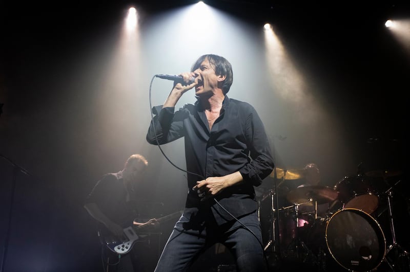 LEEDS, ENGLAND - APRIL 24: Brett Anderson of Suede peforms on stage at O2 Academy Leeds on April 24, 2019 in Leeds, England. (Photo by Andrew Benge/Redferns/Getty Images)