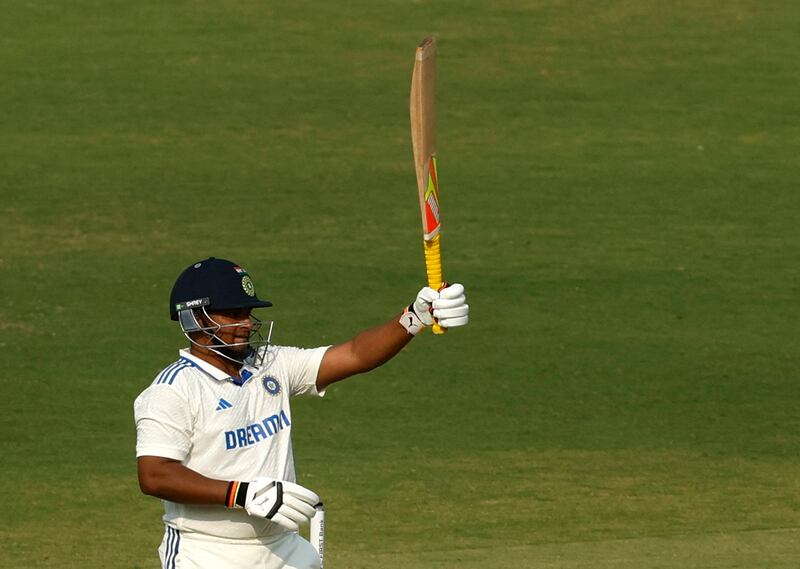 India's Sarfaraz Khan scored a fifty on debut. Reuters