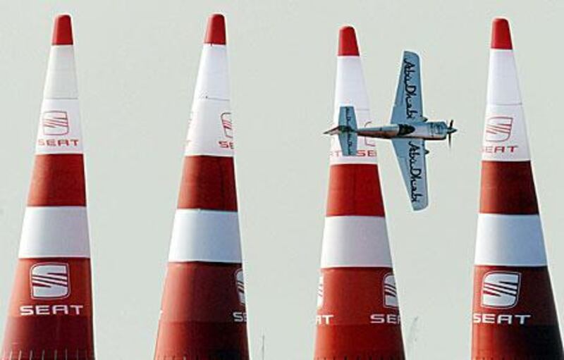 Hannes Arch, seen here in the final race of last season in Barcelona, was frustrated after The Flying Falcon had to relinquish the Red Bull Air Race world title to his rival, Paul Bonhomme.