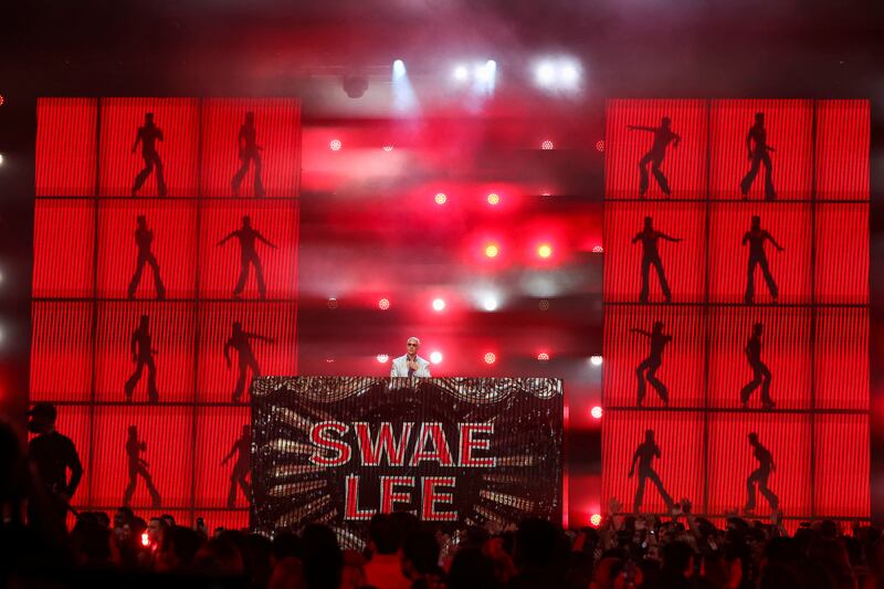 Diplo and Swae Lee perform. Reuters