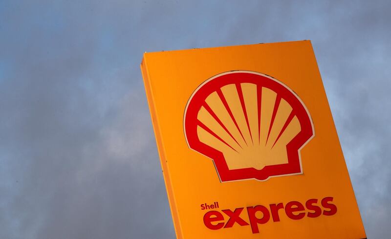 FILE PHOTO: The logo of Royal Dutch Shell is seen at a petrol station in Sint-Pieters-Leeuw, Belgium January 30, 2019.  REUTERS/Yves Herman/File Photo  GLOBAL BUSINESS WEEK AHEAD
