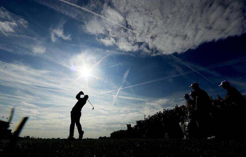 Rory McIlroy of Europe plays a shot. Getty Images