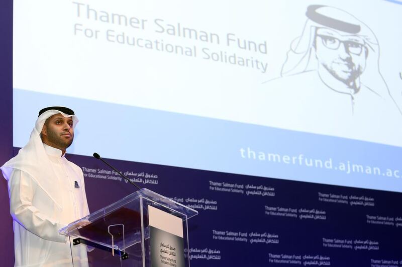 Abdullah Salman, assistant to the vice president of Ajman University, said the education fund set up in the name of his brother Thamer helps students pursue a hassle-free path towards their goals. Courtesy Thamer Salman Fund