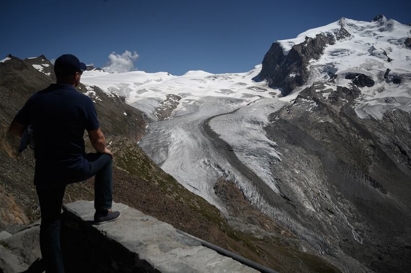 The Gorner glacier in Zermatt, Switzerland, starts to melt as the heat wave hit Europe back in August.