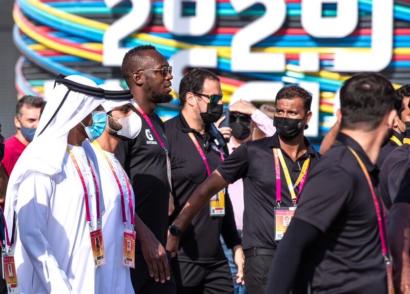 Multi-award-winning athlete Usain Bolt took part in a 1.45-kilometre family fun run at Expo 2020 Dubai on Saturday, November 13. All photos: Victor Besa / The National