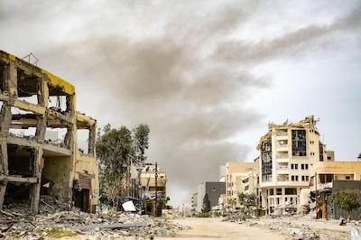 The devastated landscape around Al Shifa Hospital in Gaza city. AFP