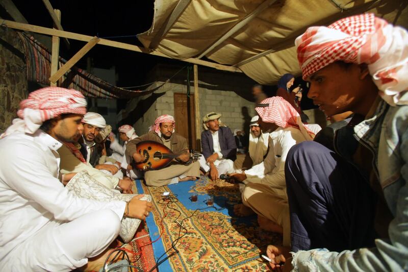 Bedouin people play music during wedding in Saint Catherine, South Sinai. EPA