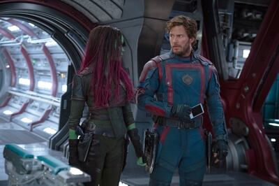 Zoe Saldana and Chris Pratt star in Guardians of the Galaxy Vol 3, which was a superhero success story this year. AP