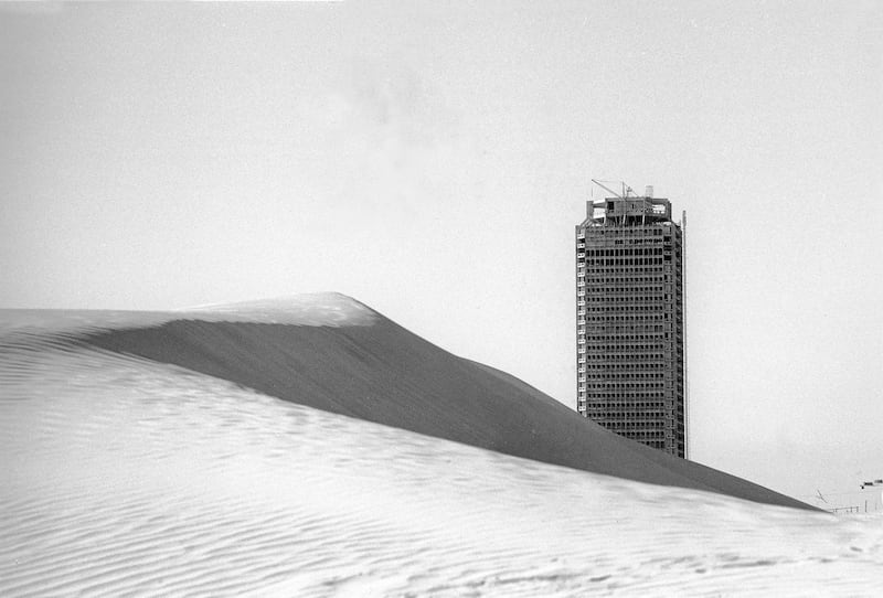 Dubai World Trade Centre under construction in the late 1970s. Photo: Gordon Heald