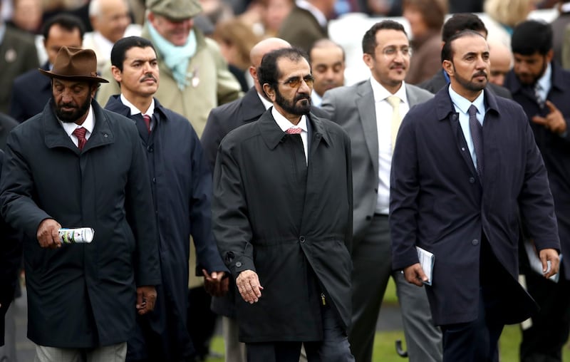 Sheikh Mohammed bin Rashid, UAE’s Vice President and Ruler of Dubai, during day two of the Dubai Future Champions Festival at Newmarket. Press Association