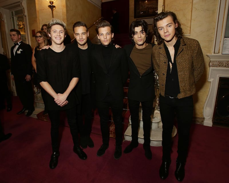 LONDON, ENGLAND - NOVEMBER 13:  One Direction (L-R) Niall Horan, Liam Payne, Louis Tomlinson, Zayn Malik and Harry Styles attend The Royal Variety Performance at the London Palladium on November 13, 2014 in London, England.  (Photo by Yui Mok - WPA Pool /Getty Images)