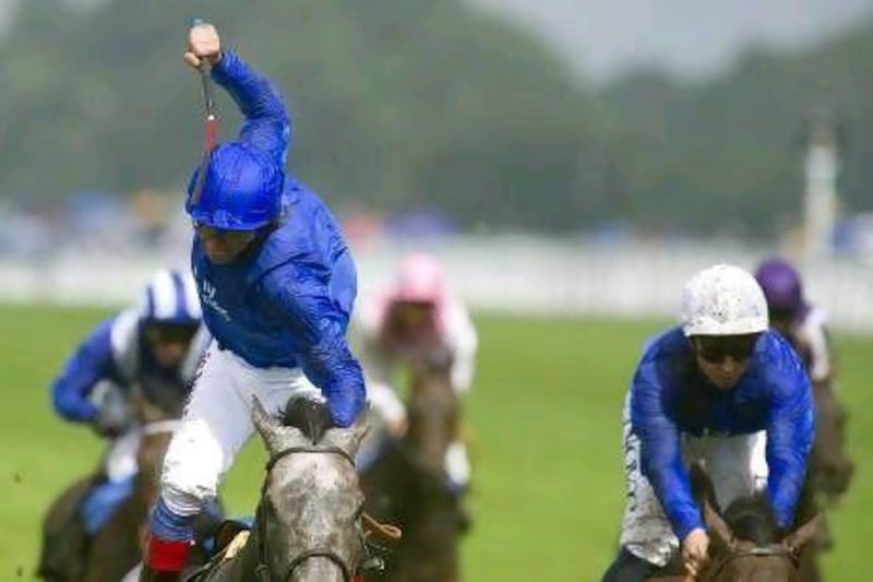 Frankie Dettori, the Godolphin jockey, rode his 46th winner at the Royal Meeting. Alan Crowhurst / Getty Images