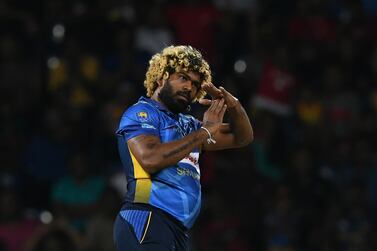 Sri Lanka cricket captain Lasith Malinga signals for a TV Umpire review during the third Twenty20 cricket match against New Zealand. AFP