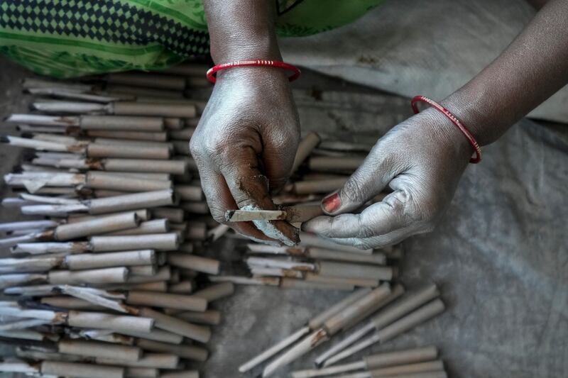 Fire crackers are in huge demand in India during Diwali. AP