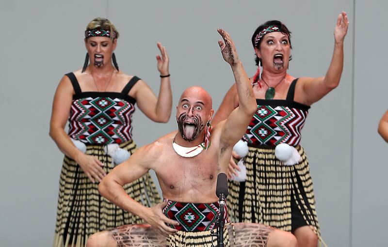 Kapa Haka performance by New Zealand artists at the Expo 2020 site in Dubai. All photos: Pawan Singh/The National