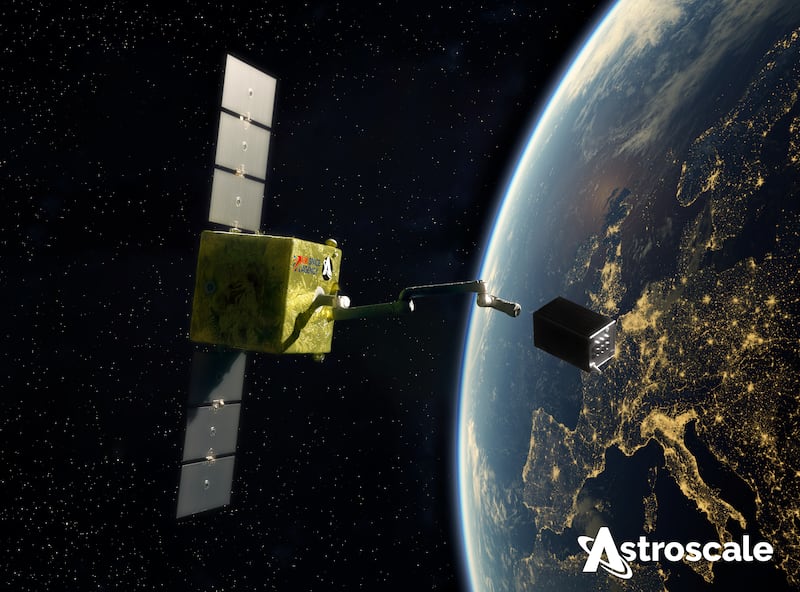 The company's satellite has a flexible arm that will carry debris to a decaying orbit safely. Photo: Astroscale