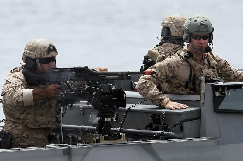 Soldiers take part in joint Jordan-US military exercises in the Gulf of Aqaba. AFP