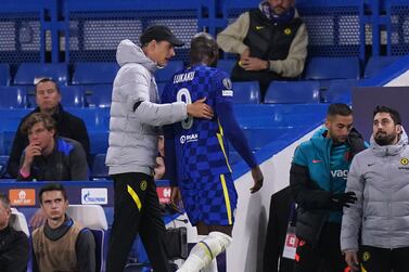 File photo dated 20-10-2021 of Chelsea's Romelu Lukaku is consoled by manager Thomas Tuchel. Belgium striker Romelu Lukaku continues to fight for fluency and rhythm at Chelsea, following his club-record £98million summer switch from Inter Milan. The 28-year-old was an unused substitute in Tuesdays 2-0 Champions League win over Lille, and might face the same fate this weekend. Kai Havertz and Christian Pulisic impressed up front with Hakim Ziyech also shining too. If Chelsea want to try to stretch Liverpool or even match the Reds mobility, then Lukaku could be out of luck again. Issue date: Thursday February 24, 2022.
