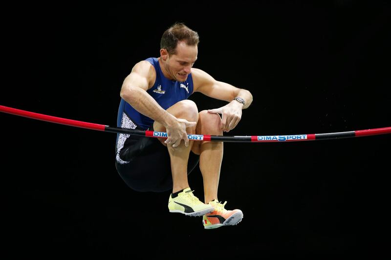 Frenchman Renaud Lavillenie in action during the men's pole vault at the World Athletics Indoor Tour at the Arena Stade Couvert, in Lievin, France, on Tuesday, February 9. Reuters