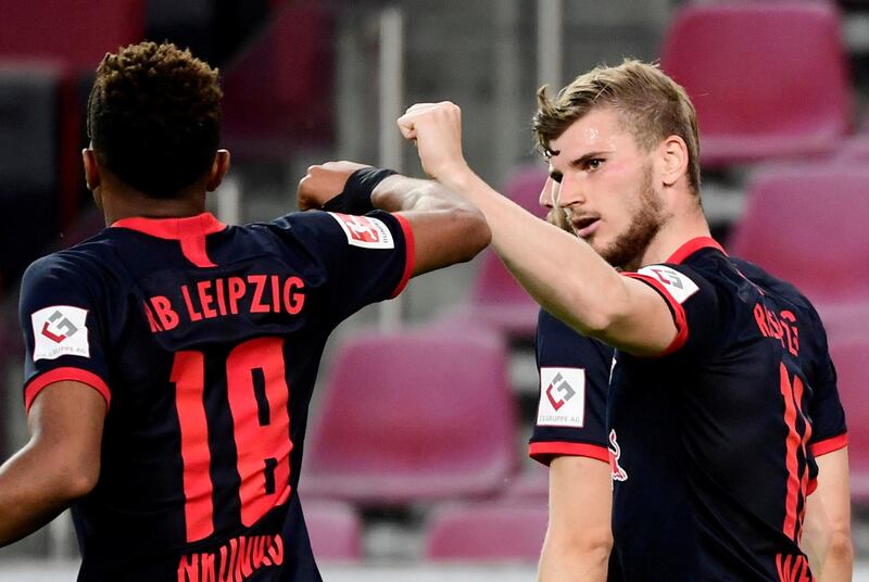 RB Leipzig's Timo Werner celebrates scoring their third goal against Cologne. Reuters